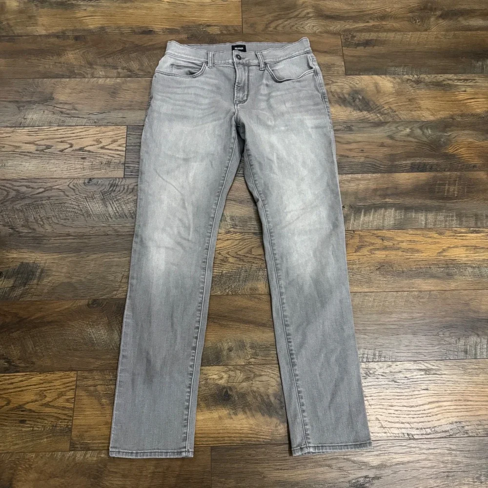 Hudson Ace Gray Slim Straight Jeans Men's 33x32 Stretch‎ Designer Denim